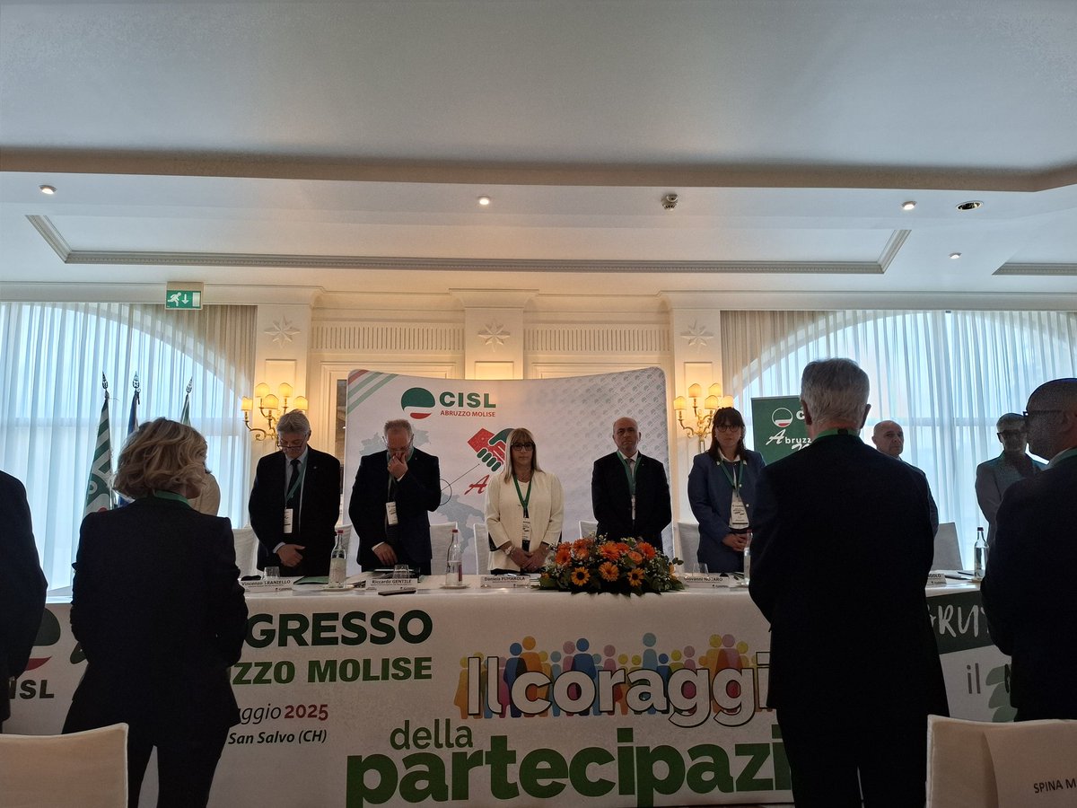 CISLAbruzzoMoli's tweet photo. “IL CORAGGIO DELLA PARTECIPAZIONE. Responsabilità sociale e umanesimo del lavoro per rigenerare l’Abruzzo e il Molise” IV Congresso #Cisl Interregionale con Daniela FUMAROLA, Segretaria Generale Nazionale #CISL, che concluderàla prima giornata dei lavori https://t.co/qmxDduoLXY