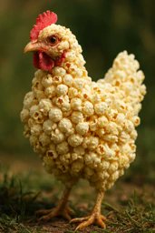arviebba's tweet photo. Okay, my brain is slightly confused but I'm also kind of obsessed? 🤔 This is the most literal 'popcorn chicken' I've ever seen! 😂 Genius level art or just really hungry? #PopcornChicken #FoodArt #Creative #WhatTheCluck https://t.co/fTNZtwmN7X