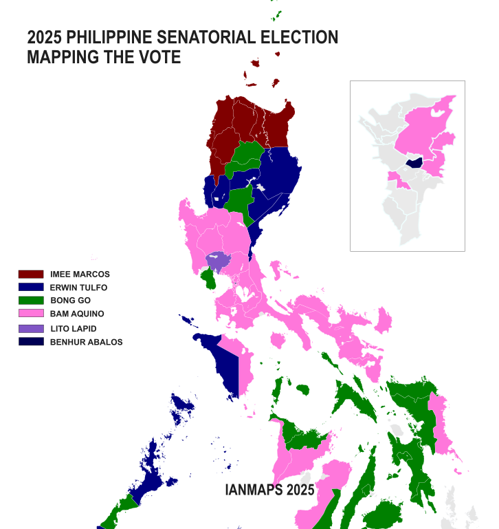 iam ian ๐ต๐ญ (@ianislander3) on Twitter photo Mapping the Vote๐บ๏ธ
Look where Senator-elect Bam Aquino's lead from Pangasinan, in Lingayen-Lucena, Metro Manila, and Visayas provinces! Bong Go leads in Visayas and Mindanao.
๐๐ฉท#KIKOBAM
#ElectionPHHQ๐ณ๏ธ <a href="/DeusXMachina14/">PoliticsPHHubHQ</a> <a href="/QuingAndre/">Ronan Quing</a> <a href="/_datajunkie/">Deej Castro</a> #ianmaps๐ Mapping the Vote๐บ๏ธ
Look where Senator-elect Bam Aquino's lead from Pangasinan, in Lingayen-Lucena, Metro Manila, and Visayas provinces! Bong Go leads in Visayas and Mindanao.
๐๐ฉท#KIKOBAM
#ElectionPHHQ๐ณ๏ธ <a href="/DeusXMachina14/">PoliticsPHHubHQ</a> <a href="/QuingAndre/">Ronan Quing</a> <a href="/_datajunkie/">Deej Castro</a> #ianmaps๐
