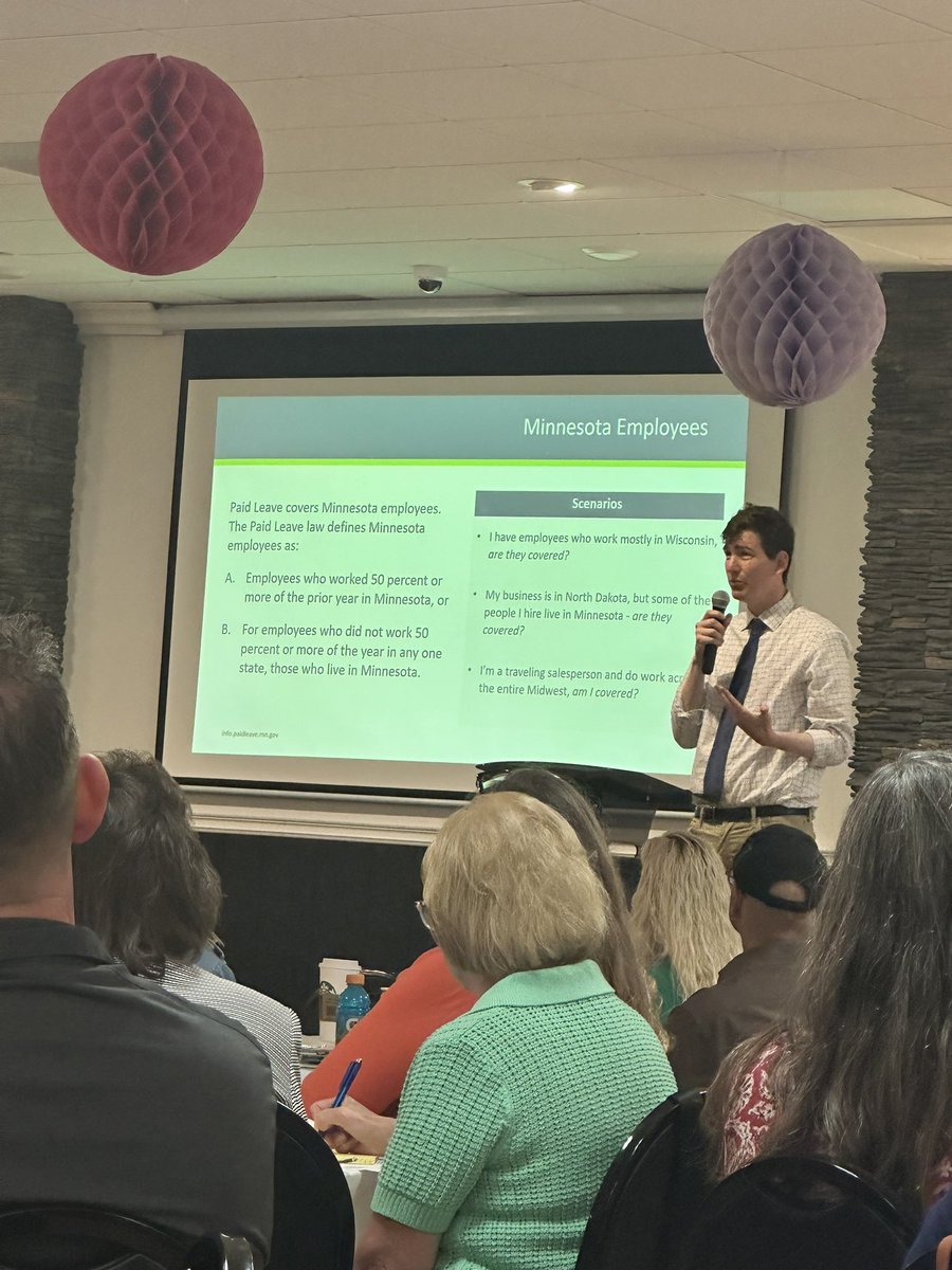 KarinHousley's tweet image. Paid Family Medical Leave presentation from @mndeed this morning at St Croix Event Center in Stillwater - lots of questions & confusion from small businesses.