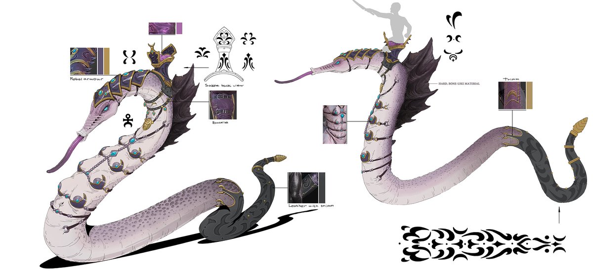 Daemonic Steed is a one-of-a-kind unit! Our animators worked tirelessly to ensure that even small details are thought through. Check out this concept art and see how things like armour, saddle, and even buckles came to life  🐍