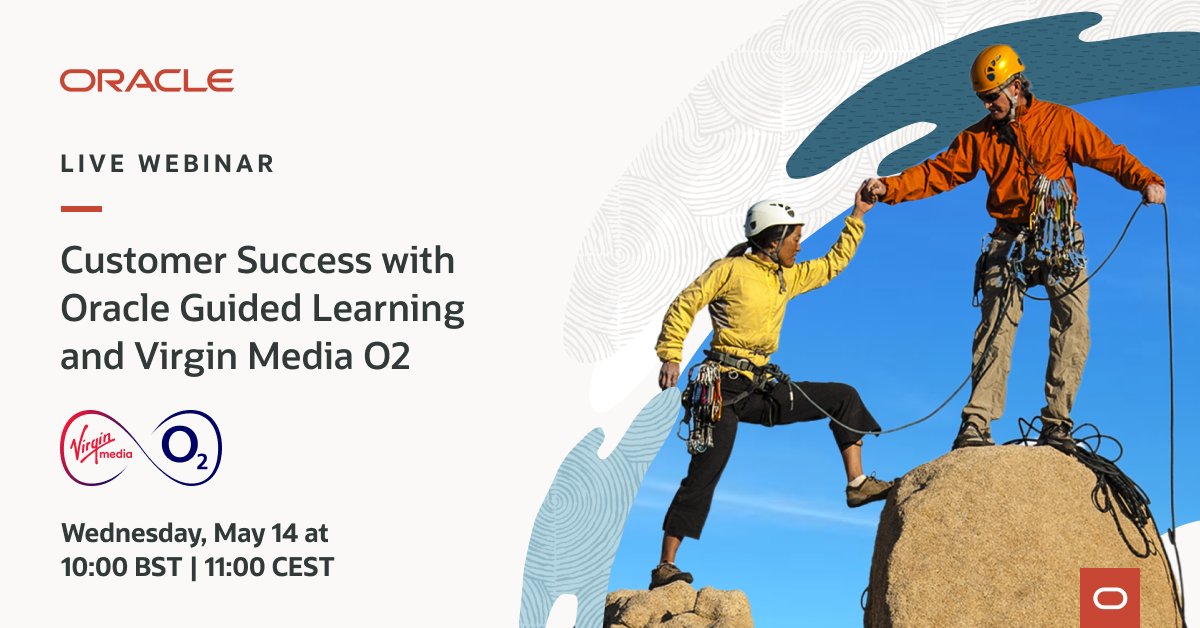 AlexlopezOracle's tweet image. Join us for a live webinar on 14 May 2025 at 11 a.m. CEST to hear how Virgin Media O2 implemented Oracle Guided Learning to support end user adoption and drive business change for Oracle Fusion HCM. Register today. social.ora.cl/6015NTSw7 #OracleGuidedLearning
