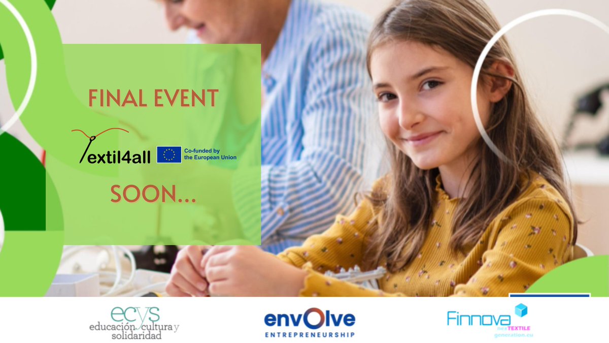 🧵 The TEXTIL4ALL final event is coming this June!
Stay tuned for more details soon. 👀

#TEXTIL4ALL #ErasmusPlus #Sustainability