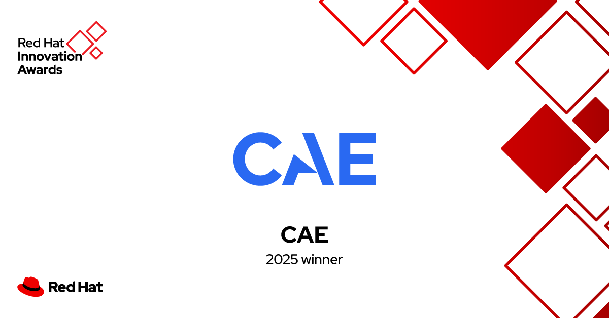 CAE (@cae_inc) on Twitter photo We’re thrilled to share that CAE has been named a 2025 <a href="/RedHat/">Red Hat</a> Innovation Award winner! As one of only four award winners, CAE is now in the running for Red Hat Innovator of the year, a title determined by public vote. ow.ly/JUxx50VR1hP
#innovation #CAETech We’re thrilled to share that CAE has been named a 2025 <a href="/RedHat/">Red Hat</a> Innovation Award winner! As one of only four award winners, CAE is now in the running for Red Hat Innovator of the year, a title determined by public vote. ow.ly/JUxx50VR1hP
#innovation #CAETech