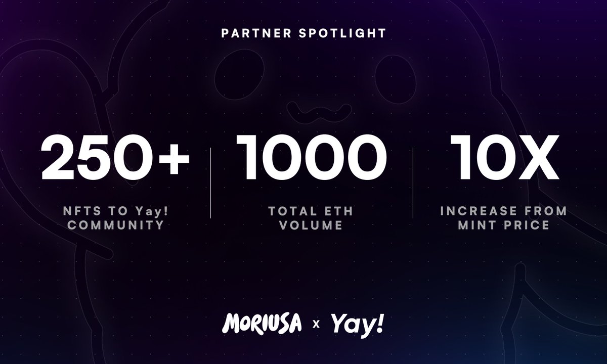 Millions of fans from Web2 are making the leap into Web3 with the recent launch of @Moriusa_STPR!

With over $200K worth of Moriusa NFTs already distributed within Yay’s community. We are excited to announce some more exciting news regarding Yay! soon! 👀

Stay tuned! 🛎️