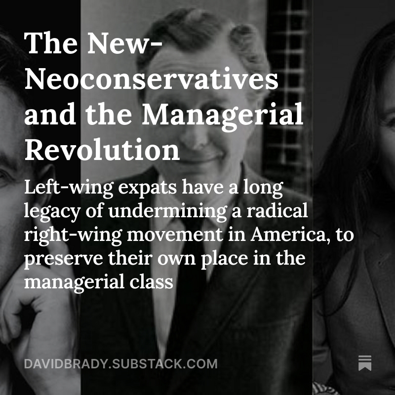 realDavidBJr's tweet image. The 'Intellectual Dark Web' is the latest group of left-wing expats that acts as a cordon around a right that seriously wishes to tear down the managerial system
My adaptation of Sam Francis' Neoconservatism and the Managerial Revolution. Link is below:
