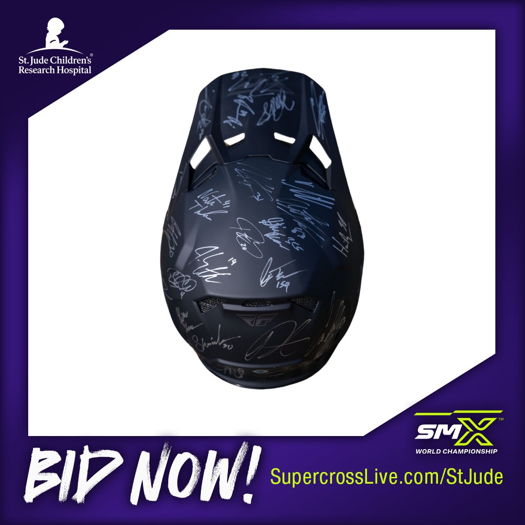 SupercrossLIVE's tweet photo. Donated by Fly Racing, these helmets are autographed by the athletes of Supercross. One helmet is autographed by 250 contenders, the other by 450 contenders.
https://t.co/WIyWRDnx85 to bid
#SMX #SupercrossLIVE #LoveMotoStopCancer #StJude #StJudeSupercrossAuction #FLYRacing https://t.co/tSumaVi10v