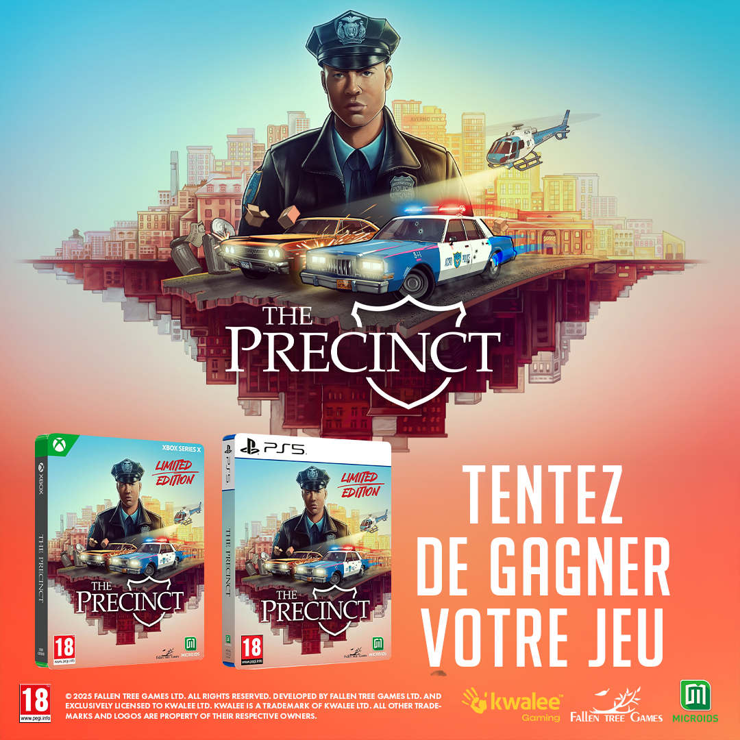Micromania-Zing (@micromania_fr) on Twitter photo The Precinct sort demain sur PS5 et Xbox Series X 🚨 Fêtons cette nouvelle sortie avec un petit jeu-concours 🍀
Pour participer ⤵️
👮 Like, RT & Follow <a href="/Micromania_Fr/">Micromania-Zing</a>
👮 Mentionner en réponse un ami avec #MicromaniaThePrecinct
Tirage au sort dans 7 jours 🔥 The Precinct sort demain sur PS5 et Xbox Series X 🚨 Fêtons cette nouvelle sortie avec un petit jeu-concours 🍀
Pour participer ⤵️
👮 Like, RT & Follow <a href="/Micromania_Fr/">Micromania-Zing</a>
👮 Mentionner en réponse un ami avec #MicromaniaThePrecinct
Tirage au sort dans 7 jours 🔥