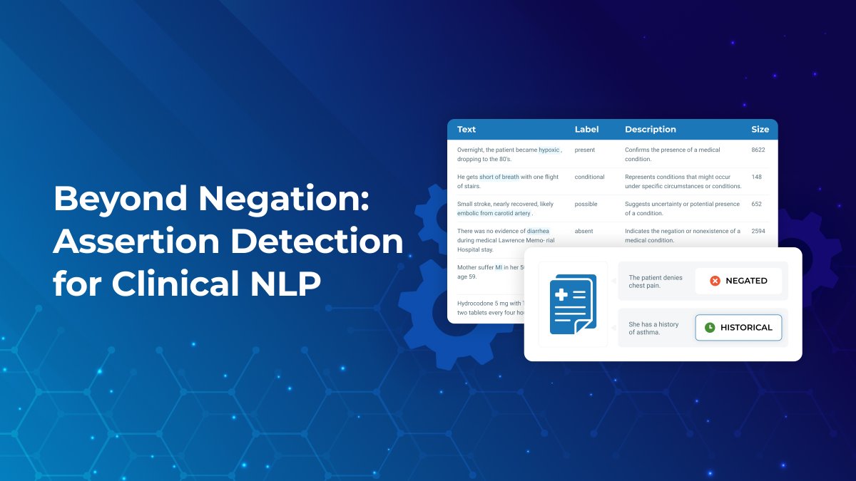 JohnSnowLabs's tweet image. Read more: hubs.li/Q03lW4cg0
#HealthcareAI #ClinicalNLP #SparkNLP #LLM #AssertionDetection #JohnSnowLabs