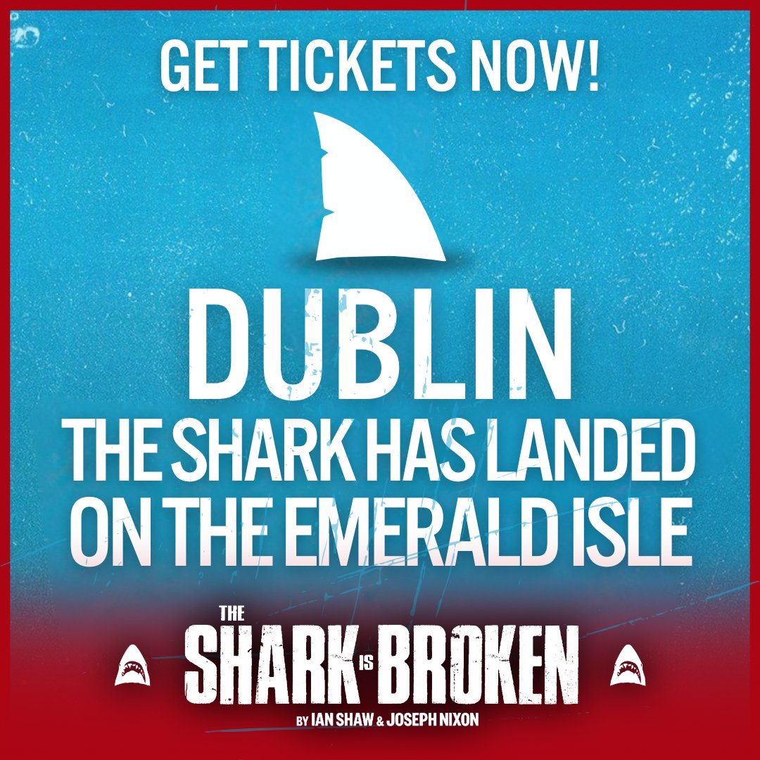 Dublin, it’s your turn - and the final stop on the tour 🇮🇪🦈

📍<a href="/gaiety_theatre/">The Gaiety Theatre</a>  Tue 13th - Sat 17th May

#TheSharkIsBroken #UKTheatre #UKTour #JAWS
