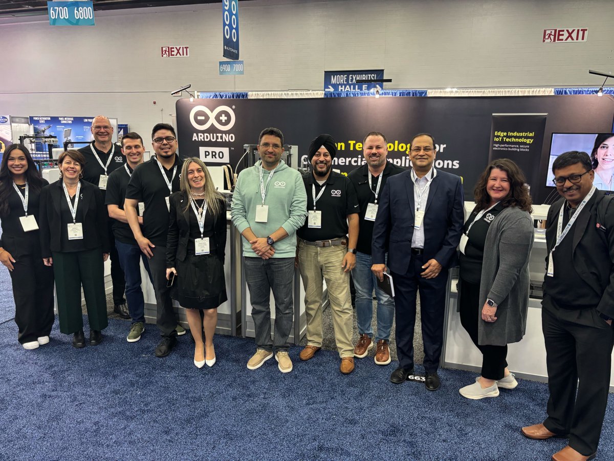 arduino's tweet image. The Arduino team is ready for #Automate2025!

If you&apos;re in Detroit this week, swing by Booth #6632 to meet our experts, get a first look at new launches, and explore our growing family of flexible, scalable industrial tools for the future of automation: blog.arduino.cc/2025/05/08/joi…