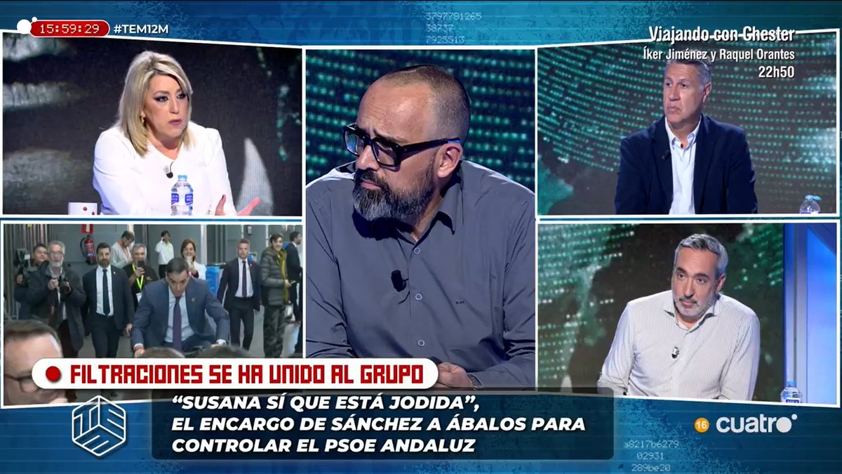 "Susana sí que está jodida", el encargo de Sánchez a Ábalos para controlar el PSOE andaluz

#TEM12M
cuatro.com/en-directo/