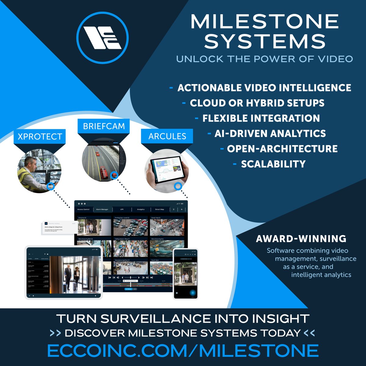 ECC (@eccintegrator) on Twitter photo Future-ready security starts with <a href="/milestonesys/">Milestone Systems</a>. Their open-platform video technology ecosystem scales and adapts to your needs, starting with XProtect—a powerful VMS that integrates with 14,000+ devices and supports tools like access control, license plate recognition, and Future-ready security starts with <a href="/milestonesys/">Milestone Systems</a>. Their open-platform video technology ecosystem scales and adapts to your needs, starting with XProtect—a powerful VMS that integrates with 14,000+ devices and supports tools like access control, license plate recognition, and