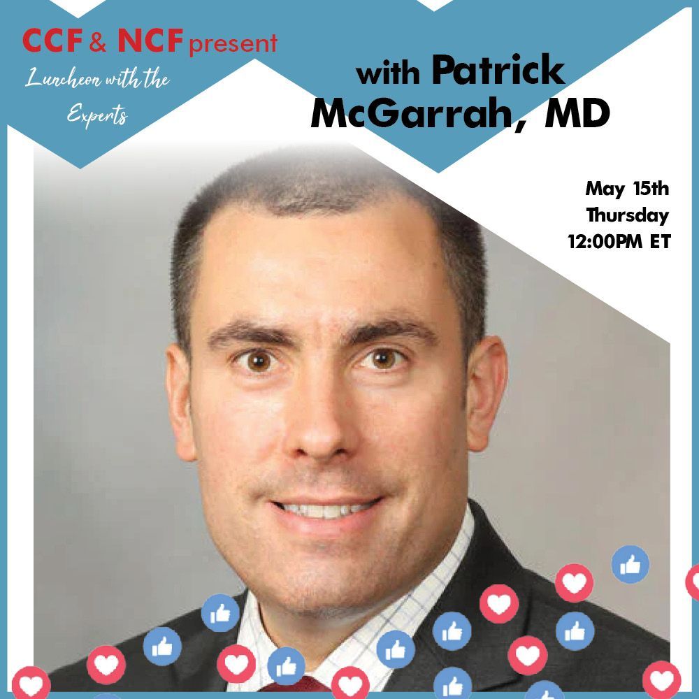 Join us this Thursday, May 15th, at 12PM ET, for the next episode of "Luncheon with the Experts!" Our featured guest will be NET expert, Patrick McGarrah, MD!