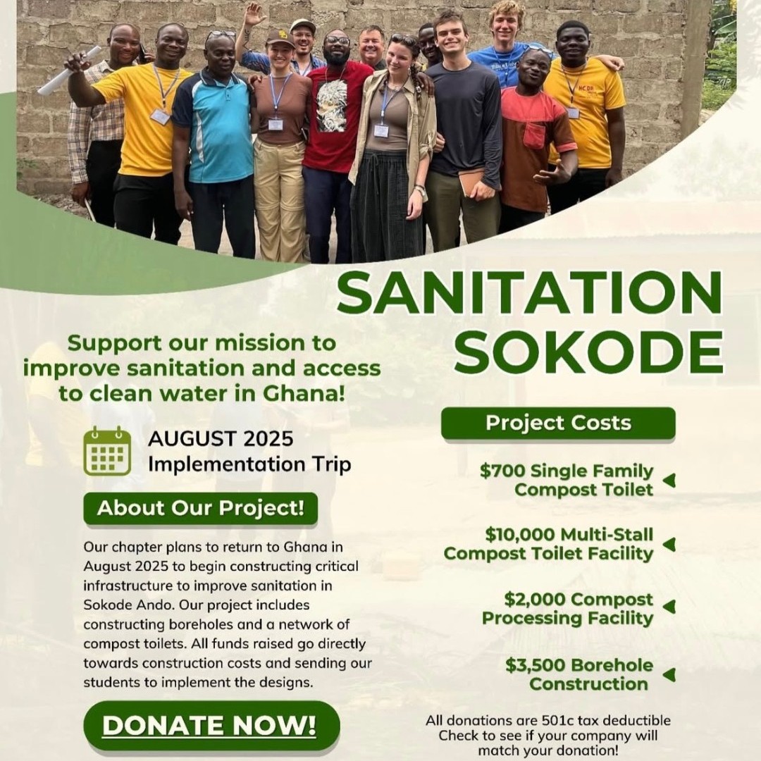 TULANE ENGINEERS WITHOUT BORDERS! After a year of planning, our engineers are getting ready to go back to Sokode Ando, Ghana to begin implementation of their plan to provide reliable, sustainable water to the community!