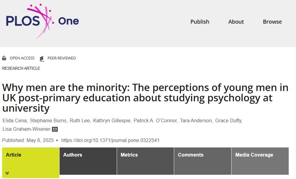 QUB - School of Psychology (@qubpsych) on Twitter photo Many young men view psychology as “feminine” or “soft”— new study by <a href="/QUBPsych/">QUB - School of Psychology</a> researchers highlights how such stereotypes limit understanding of psychology as a science. Time to broaden perceptions and boost gender diversity in the field.
🔗 ow.ly/hQII50VQryn
#LoveQUB Many young men view psychology as “feminine” or “soft”— new study by <a href="/QUBPsych/">QUB - School of Psychology</a> researchers highlights how such stereotypes limit understanding of psychology as a science. Time to broaden perceptions and boost gender diversity in the field.
🔗 ow.ly/hQII50VQryn
#LoveQUB