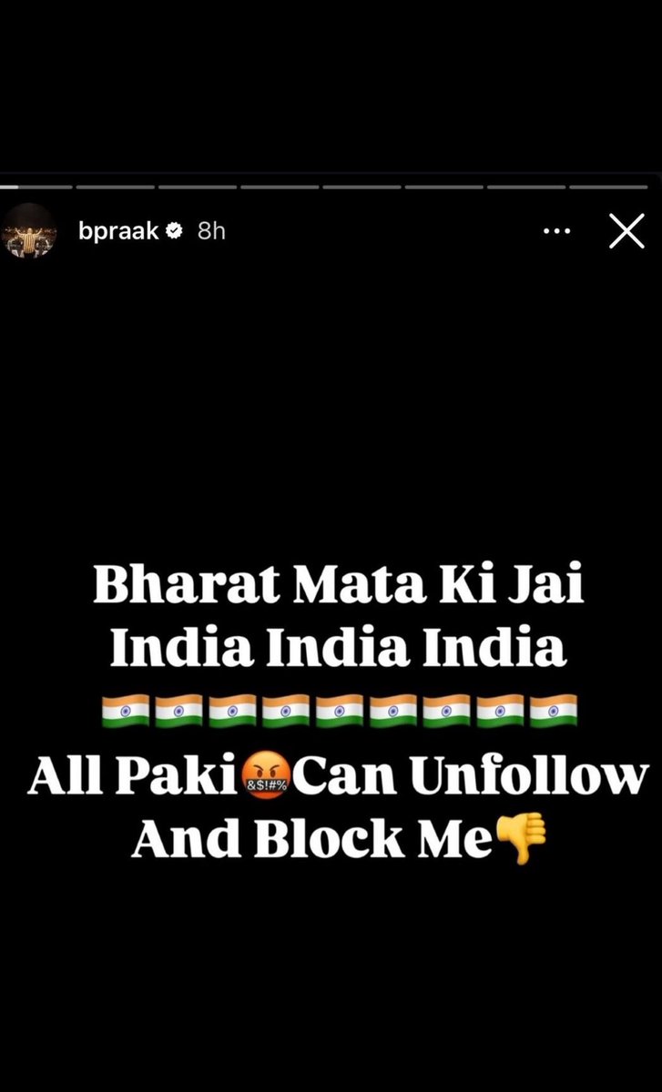 It’s honestly sad to see an artist with such a big platform choosing hate over harmony. Pakistani fans have supported B Praak’s music for years. spreading division only damages the love and unity music is meant to create. We should be building bridges, not burning them.