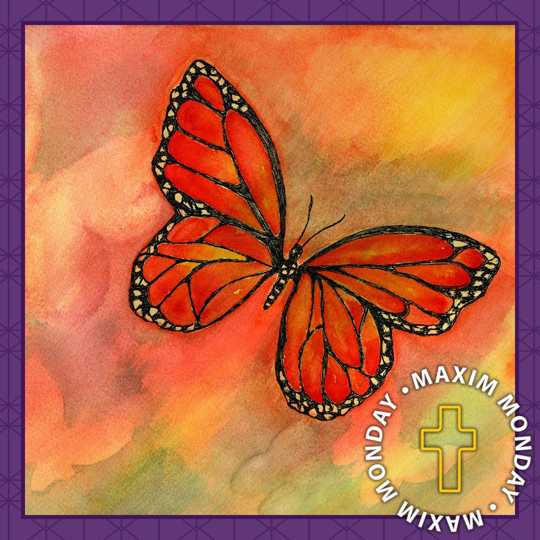 “Your call is sublime; become what God dreams for you.” (Maxim 1) #MaximMonday

Image:  Butterfly by Sr. Frankie Dutil, CSJ. Used with permission of Ministry of the Arts