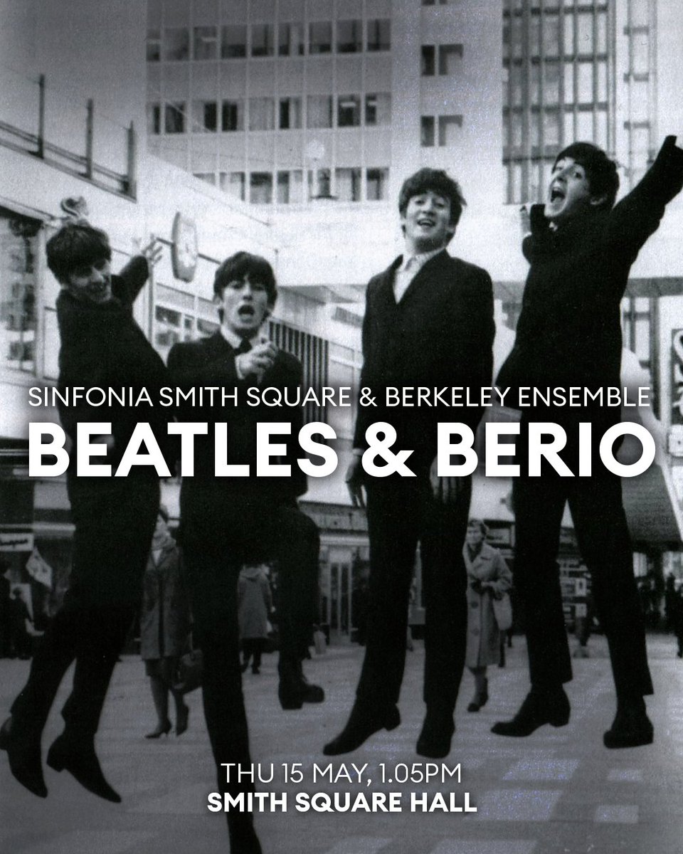 Strings, brass, voice, and a little help from the Beatles 🎶

Sinfonia Smith Square &amp; Berkeley Ensemble rotate through Berio’s Beatles, Ravel, McCabe &amp; more in a playful lunchtime mix of pop + avant-garde.

£6
Thu 15 May, 1.05pm
bit.ly/beatlesberio