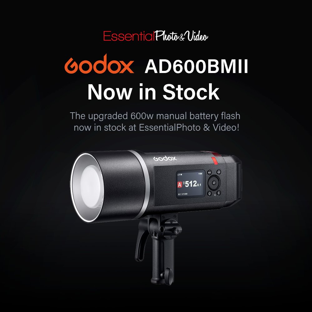 The newly upgraded successor to the <a href="/GodoxGlobal/">Godox Global</a> AD600BM, the AD600BMII has a host of improved features including faster recycling times of 0.01-1.9s, and an upgraded 40W LED Modelling Lamp. 

NOW IN STOCK! Shop now at essentialphoto.co.uk/products/godox…