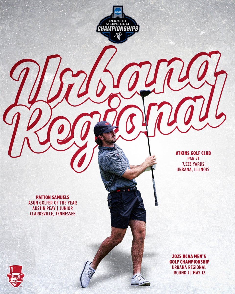 Austin Peay Men's Golf (@govsmgo) on Twitter photo ๐ฃ๐๐ง๐ง๐ข๐ก vs. everybody. ๐ฉโณ๏ธ
๐ Atkins Golf Club
๐ Urbana, Illinois
๐ --> bit.ly/3GRSup5
<a href="/PattonSamuels/">Patton Samuels</a> | #LetsGoPeay ๐ฃ๐๐ง๐ง๐ข๐ก vs. everybody. ๐ฉโณ๏ธ
๐ Atkins Golf Club
๐ Urbana, Illinois
๐ --> bit.ly/3GRSup5
<a href="/PattonSamuels/">Patton Samuels</a> | #LetsGoPeay