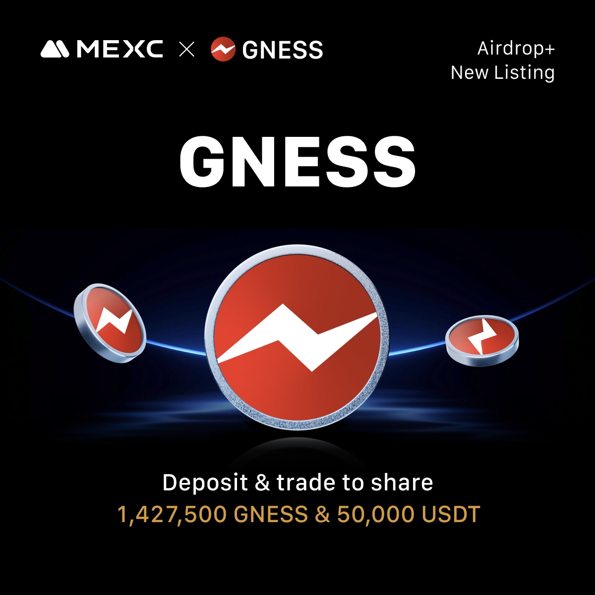 🔔 #MEXC New Listing Alert 🔔
 
🔹 $GNESS/USDT Trading: May 13, 2025, 14:00 (UTC)
🔹 Deposit: Opened
 
🔥 The $GNESS <a href="/Gamenessapp/">Gameness</a> Airdrop+ campaign is heating up! Join to share 1,427,500 $GNESS &amp; 50,000 $USDT!🎁
 
👉 Join Airdrop+:
mexc.com/token-airdrop/…
👉 Learn more: