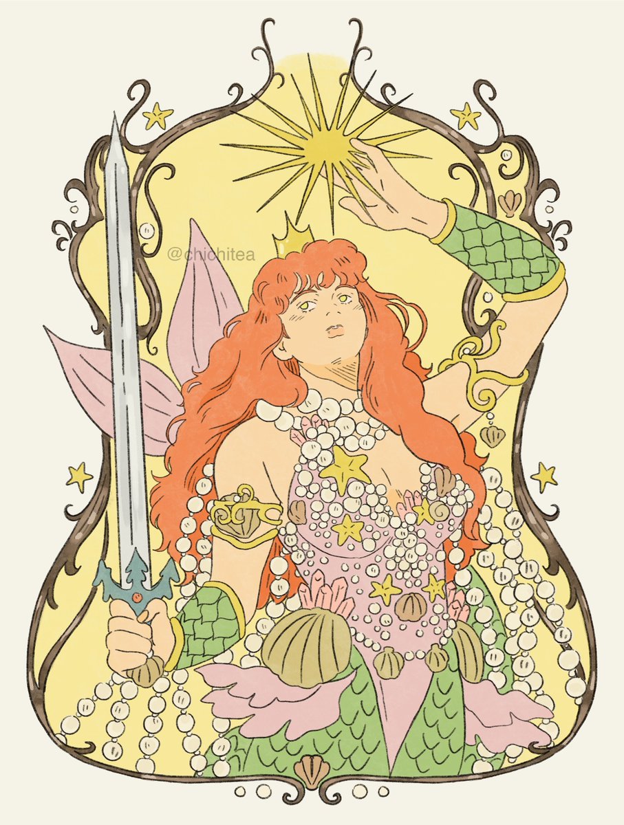 Chichitea11's tweet image. 🧜🏻♀️💞☀️ #mermay2025 #mermaiddrawing #originalart