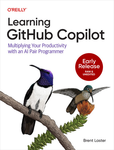Brent Laster (@brentclaster) on Twitter photo My latest <a href="/OReillyMedia/">O'Reilly Media</a> book "Learning #GitHub #Copilot" is moving to the copyedit stage! That means anyone interested can now read all the chapters on O'Reilly's Early Release program if you have a subscription there. You can check it all out at learning.oreilly.com/library/view/l… My latest <a href="/OReillyMedia/">O'Reilly Media</a> book "Learning #GitHub #Copilot" is moving to the copyedit stage! That means anyone interested can now read all the chapters on O'Reilly's Early Release program if you have a subscription there. You can check it all out at learning.oreilly.com/library/view/l…