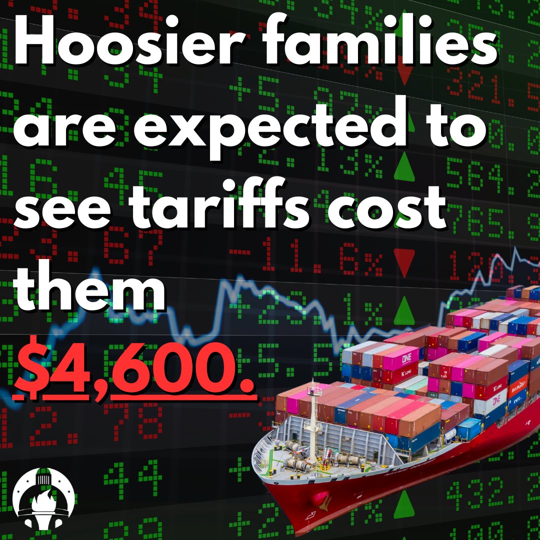 INSenDems's tweet image. Senate Democrats warned about reckless tariffs. Republicans refused to listen.
Now Hoosier families face $4.6K in new costs and thousands of lost jobs.
We deserve leaders who act before the damage is done — not after.
🧠 Remember. 🗳️ Hold them accountable. bit.ly/45cMCka
