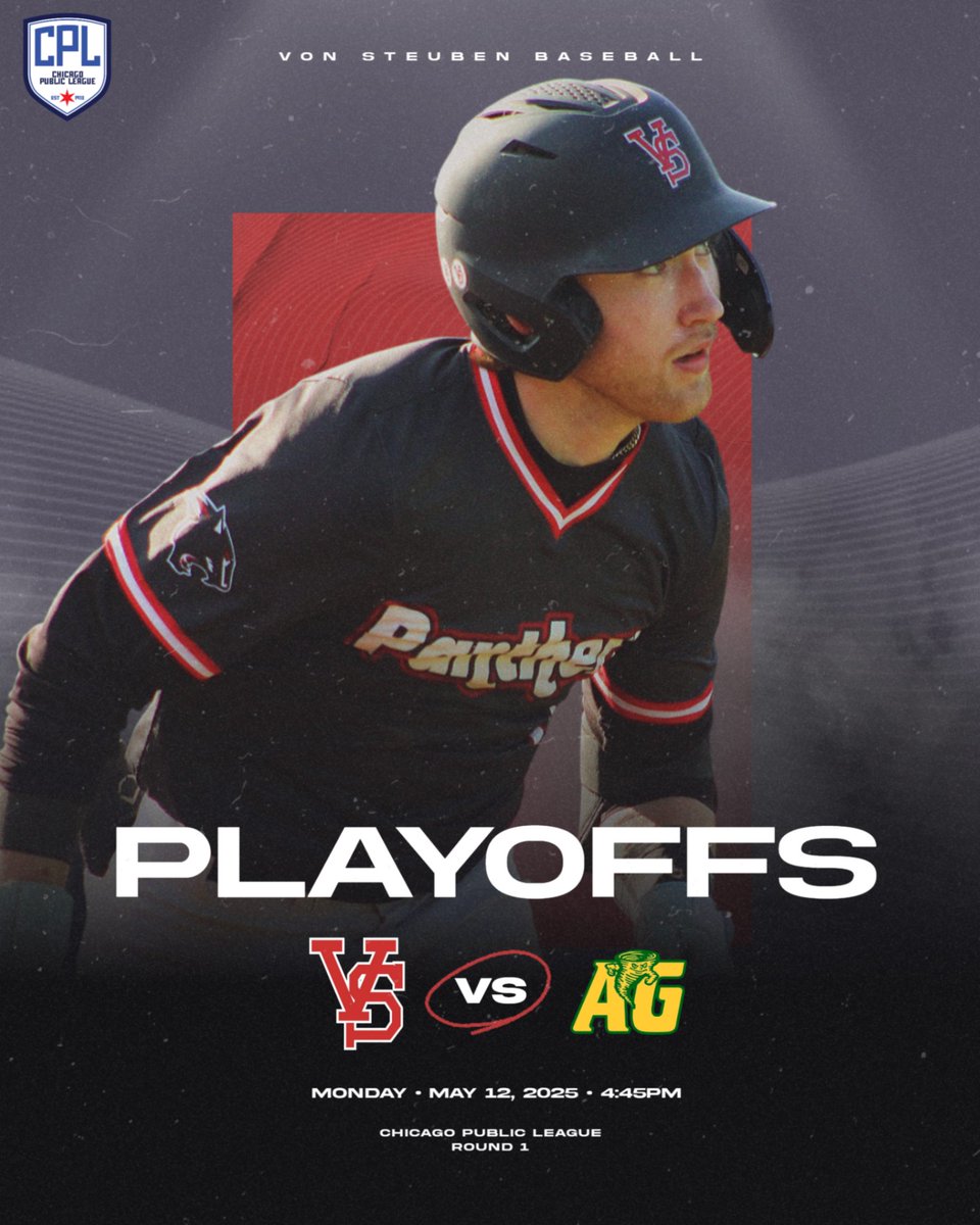 Von Steuben Baseball (@vspanthers) on Twitter photo Chicago Public League Playoffs start today. Von hosts Chicago Ag Science in Round 1. First pitch 4:45 at NEIU. Go Panthers! @cplathletics @vonsteubenmsc <a href="/mikeclarkpreps/">MikeClarkPreps</a> Chicago Public League Playoffs start today. Von hosts Chicago Ag Science in Round 1. First pitch 4:45 at NEIU. Go Panthers! @cplathletics @vonsteubenmsc <a href="/mikeclarkpreps/">MikeClarkPreps</a>