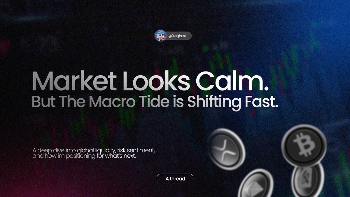 0xxghost's tweet image. Who else feels like something is up with this market?

Markets look chill, but under the surface, chaos.

Some of my guys are rotating into alts; others are cashing out.

I spent the weekend diving into macro + crypto data. Here’s what I found out and how I’m positioning.

A 🧵: