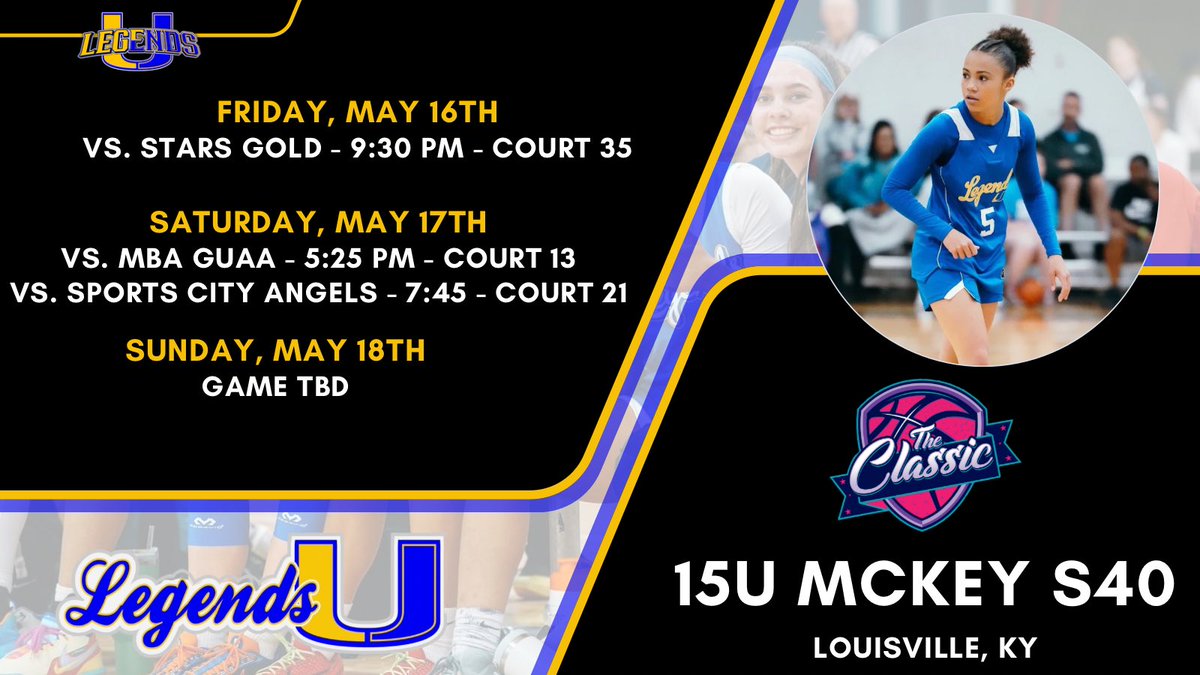 Legends U back on the road this upcoming exposure weekend!

Check out the schedule for 15U Black P24 in Louisville at the Classic!

#BTA 🟨🟦