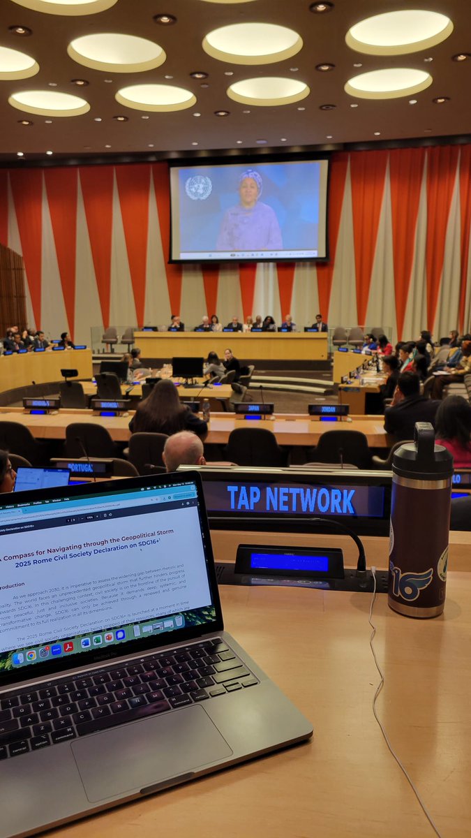 Today at #UNHQ: the annual #SDG16 Conference, exploring urgent action needed to build more peaceful, just and inclusive societies. 

Read more about #civilsociety perspectives in the 2025 Rome Declaration: tapnetwork2030.org/romedeclaratio…