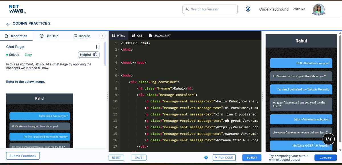 prithikaam's tweet photo. "Build this project from scratch!
 Learned so much in the process."
curious to hear your feedback .
#NxtWaveAcademy #ccbpian #CodingChallenge  #webpage https://t.co/aNLSvvjF9D