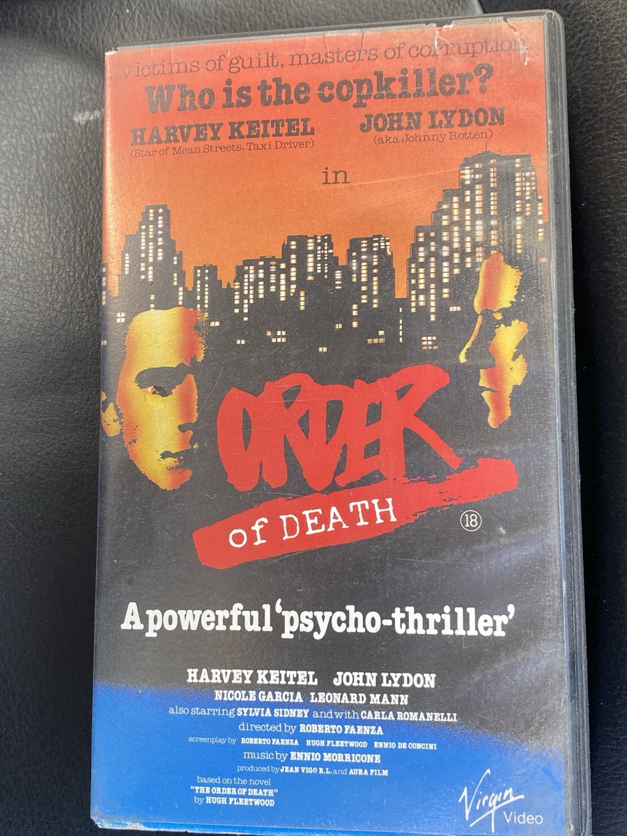 VHS copy of the long forgotten John Lydon, Harvey Keitel film Order of Death….