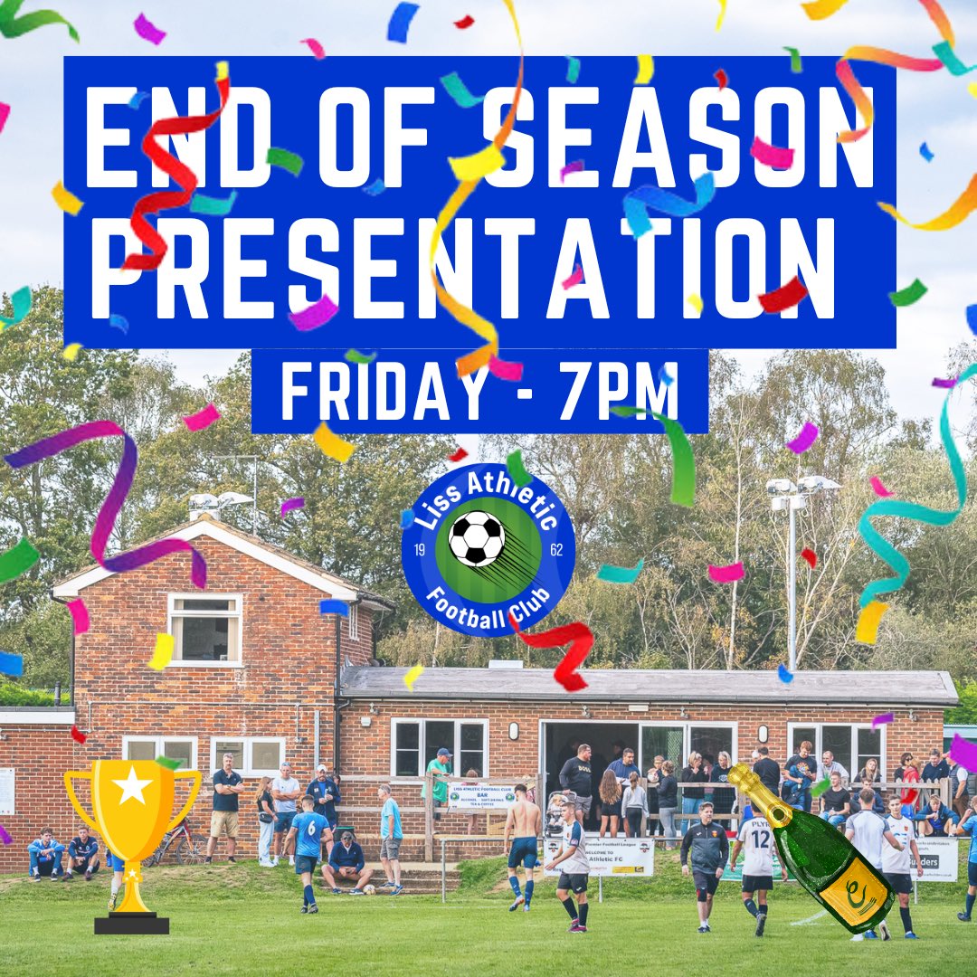 Liss Athletic FC (@lissathleticfc) on Twitter photo ๐ ๐ฃ๐ฅ๐๐ฆ๐๐ก๐ง๐๐ง๐๐ข๐ก ๐๐ฉ๐๐ก๐๐ก๐ | Takes place at Newman Collard on Friday (16th)
๐ป Bar from 7pm
๐ค Presentation from 8pm
๐ Weโd love you to join us as we look back on a memorable season across our adult sides and recognise our stand-out achievers in 2024/25 ๐ช๐ค ๐ ๐ฃ๐ฅ๐๐ฆ๐๐ก๐ง๐๐ง๐๐ข๐ก ๐๐ฉ๐๐ก๐๐ก๐ | Takes place at Newman Collard on Friday (16th)
๐ป Bar from 7pm
๐ค Presentation from 8pm
๐ Weโd love you to join us as we look back on a memorable season across our adult sides and recognise our stand-out achievers in 2024/25 ๐ช๐ค