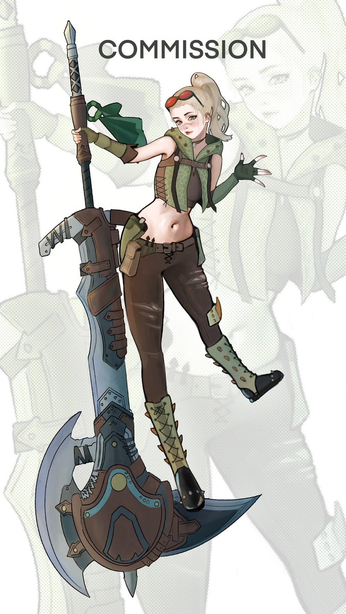 t4chiee's tweet image. MH Wild OC Commission 🐉 #illustration #MonsterHunterWilds