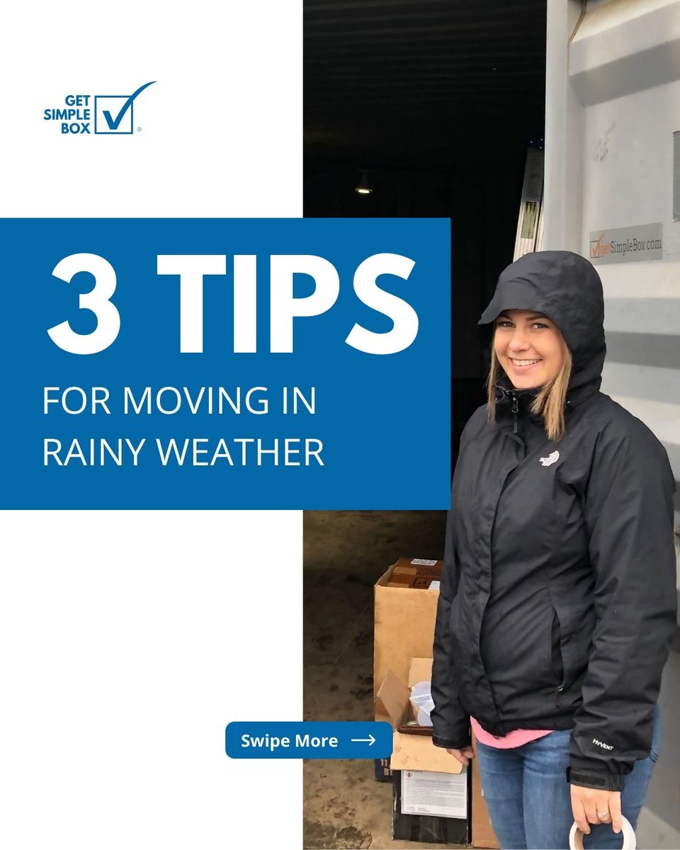 getSimpleBox's tweet image. At Get Simple Box, we make it easy to rent a container, store your stuff, or move at your own pace — rain or shine.
#MovingTips #ContainerRental #StorageContainer #RainyDayMove #PortableStorage #DIYMove #GetSimpleBox #MovingMadeSimple #LocalMoving #StorageSolutions #PackLikeAPro