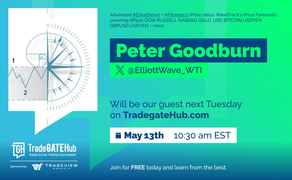 TradeGATEHub (@tradegatehub) on Twitter photo 🚨 Special Guest Alert on <a href="/TradeGateHub/">TradeGATEHub</a>!
Join us on Tuesday, May 13th, at 10:30 AM EST for an exclusive session featuring Peter Goodburn (<a href="/ElliottWave_WTI/">Elliott WaveTrack</a>) Advanced #ElliottWave + #Fibonacci-Price ratios. WaveTrack's Price Forecasts, covering SP500 DOW RUSSELL NASDAQ GOLD, USD 🚨 Special Guest Alert on <a href="/TradeGateHub/">TradeGATEHub</a>!
Join us on Tuesday, May 13th, at 10:30 AM EST for an exclusive session featuring Peter Goodburn (<a href="/ElliottWave_WTI/">Elliott WaveTrack</a>) Advanced #ElliottWave + #Fibonacci-Price ratios. WaveTrack's Price Forecasts, covering SP500 DOW RUSSELL NASDAQ GOLD, USD