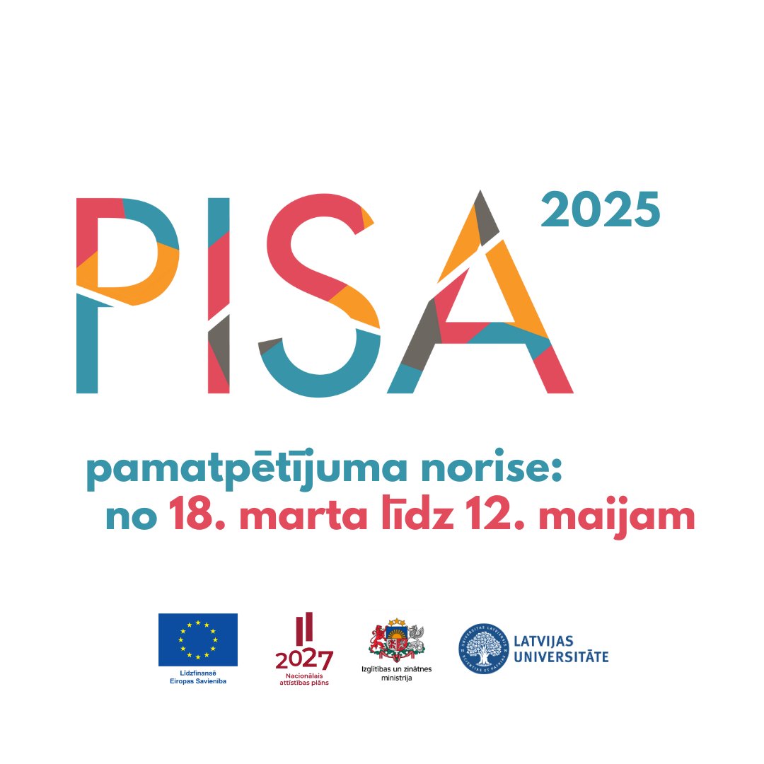 Ar teju 7000 piecpadsmitgadnieku no 269 Latvijas skolām dalību noslēdzas #PISA2025 norise skolās. Paldies direktoriem par atsaucību, pētījuma vadītājiem skolās par ieguldīto darbu, skolēniem par izpildītajiem uzdevumiem un pausto viedokli, vecākiem un skolotājiem par atbalstu! 🙏