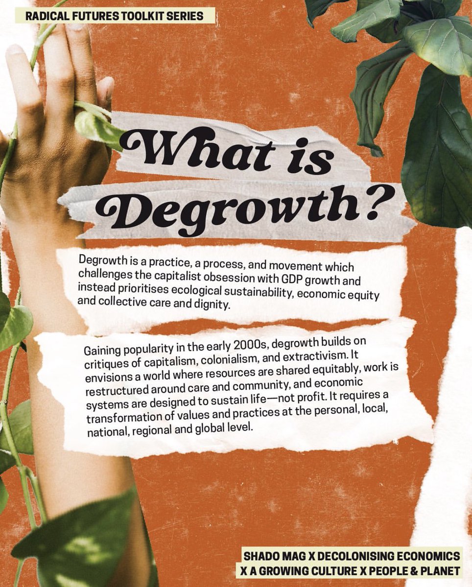 shado (@shado_mag) on Twitter photo 🌱 Living in a Degrowth Economy 🌍
In collaboration with <a href="/DecolonisingE/">Decolonising Economics</a> <a href="/agcconnect/">A Growing Culture</a> <a href="/peopleandplanet/">People & Planet</a>, we’re sharing the 3rd addition to our Radical Futures Toolkit series - exploring the tools, skills, and concepts we need to build liberatory futures.
Read more below! 🧵 🌱 Living in a Degrowth Economy 🌍
In collaboration with <a href="/DecolonisingE/">Decolonising Economics</a> <a href="/agcconnect/">A Growing Culture</a> <a href="/peopleandplanet/">People & Planet</a>, we’re sharing the 3rd addition to our Radical Futures Toolkit series - exploring the tools, skills, and concepts we need to build liberatory futures.
Read more below! 🧵
