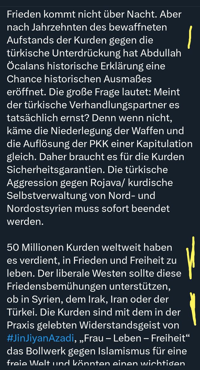 Die angekündigte Auflösung der PKK ist für Düzen Tekkal eine gute Gelegenheit die in Deutschland als Terrororganisation eingestufte PKK als Kämpfer für Frieden und Freiheit zu stilisierten. 

Die mafiöse Organisation, die primär an ölreiche Regionen interessiert ist und von