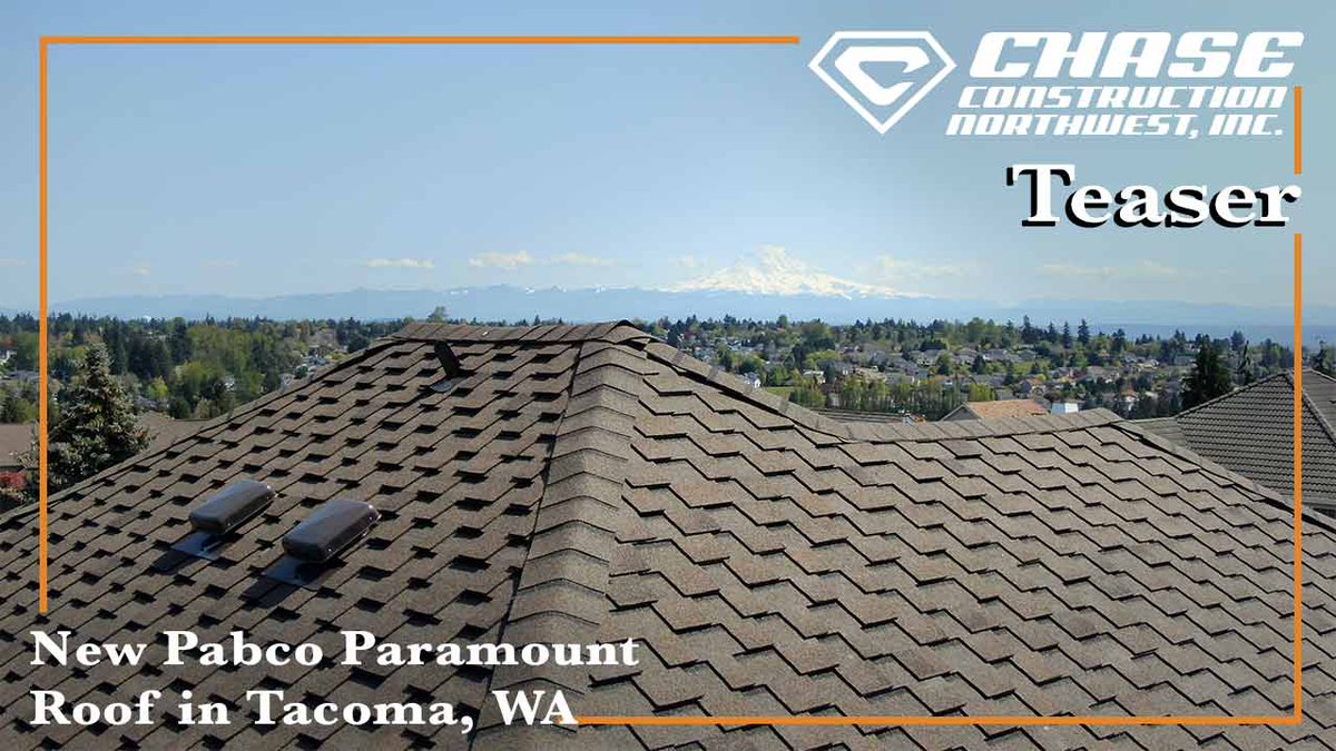 Another beautiful roof to compliment the mountain view in #Tacoma! 
#PabcoParamount in the color Oakwood.
___
Contact us today for your free estimate by our roofing experts!
253.445.8950 | chasenw.com
___
youtu.be/UVvXsQ44TiE