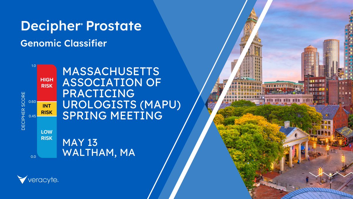 Decipher by Veracyte (@decipher_vcyt) on Twitter photo Swing by! #DecipherProstate by <a href="/Veracyte/">Veracyte, Inc.</a> is at the Massachusetts Association of Practicing Urologists Spring meeting (MAPU), in Walhtam, MA. Visit us tomorrow May 13 to learn how we're transforming #ProstateCancer care! #UrologicCancer #PrecisionMedicine Swing by! #DecipherProstate by <a href="/Veracyte/">Veracyte, Inc.</a> is at the Massachusetts Association of Practicing Urologists Spring meeting (MAPU), in Walhtam, MA. Visit us tomorrow May 13 to learn how we're transforming #ProstateCancer care! #UrologicCancer #PrecisionMedicine