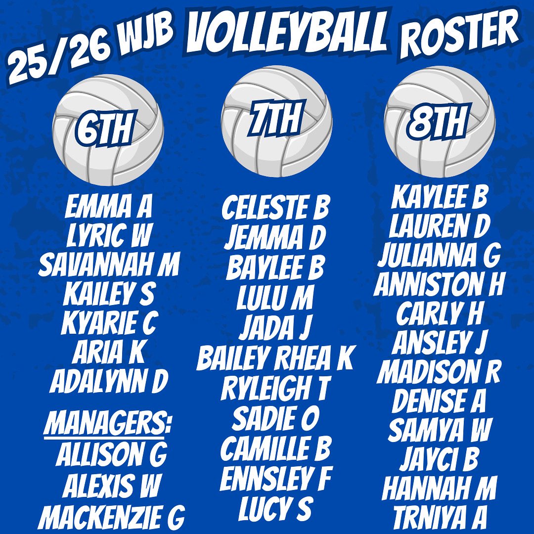 WJB Blue Devils & Devilettes (@wjbbluedevils) on Twitter photo 🏐Congratulations to the 25-26 Devilettes Volleyball team!
💙After 3 days of tryouts and over 80 girls, 30 players and 3 managers made the squad for next fall!
3 teams will be formed in July after pre-season begins!
➡️Go follow <a href="/wjbvolleyball/">WJB Devilette Volleyball</a> for more updates! 🏐Congratulations to the 25-26 Devilettes Volleyball team!
💙After 3 days of tryouts and over 80 girls, 30 players and 3 managers made the squad for next fall!
3 teams will be formed in July after pre-season begins!
➡️Go follow <a href="/wjbvolleyball/">WJB Devilette Volleyball</a> for more updates!