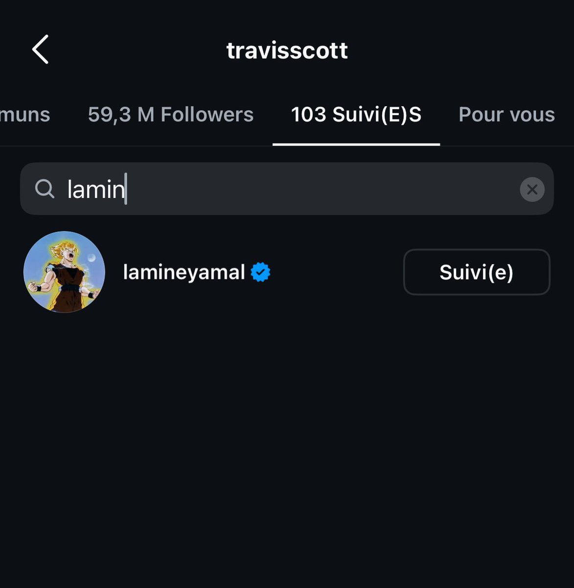 🚨 Lamine Yamal devient le premier joueur de football a être suivi par Travis Scott !

17 ANS 💎