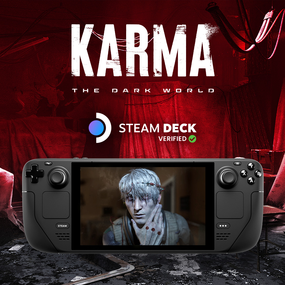 We can also reveal that KARMA: The Dark World is OFFICIALLY STEAM DECK VERIFIED!

We are celebrating by making it 20% cheaper on Steam at 6pm BST for one week🎉

#steamdeck #steam #indiegame #gaming #games