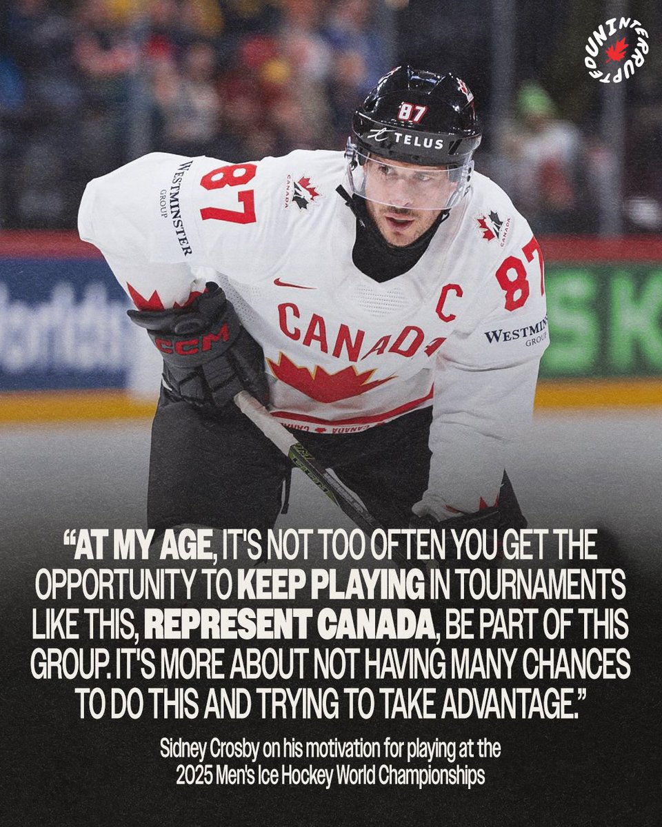 UNCanada's tweet image. Nothing better than seeing Sid the Kid rocking the maple leaf 🍁🇨🇦