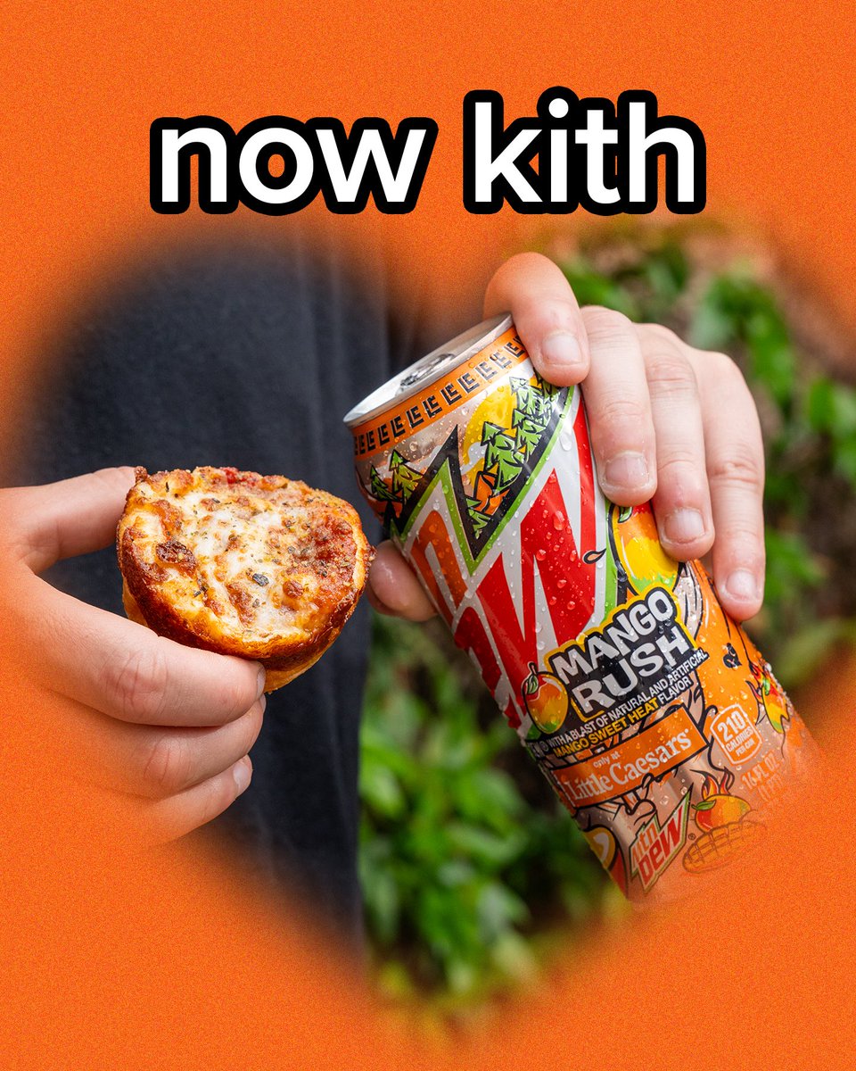 littlecaesars's tweet image. it was always meant to be &lt;3
@MountainDew Mango Rush available now, only at Little Caesars