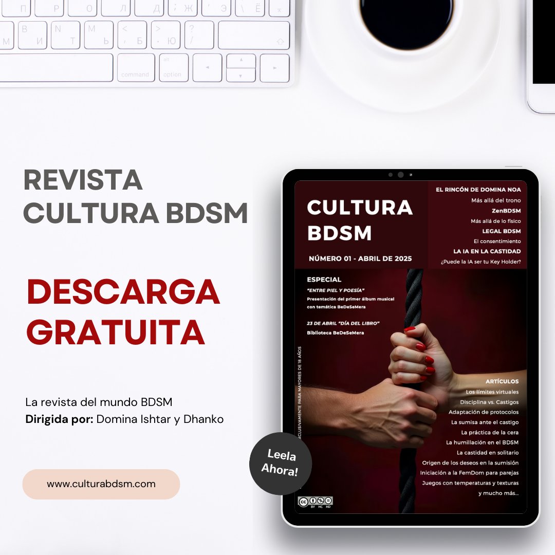 ✨ Ya puedes leer #CulturaBDSM, bit.ly/CulturaBDSM01 la revista que te acerca al corazón del BDSM con conocimiento real, entrevistas potentes y experiencias que te inspirarán.
TOTALMENTE GRATIS, DESCARGA DIRECTA
#revistaBDSM #BDSM